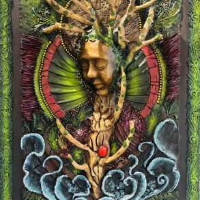 bas relief artwork of mother nature