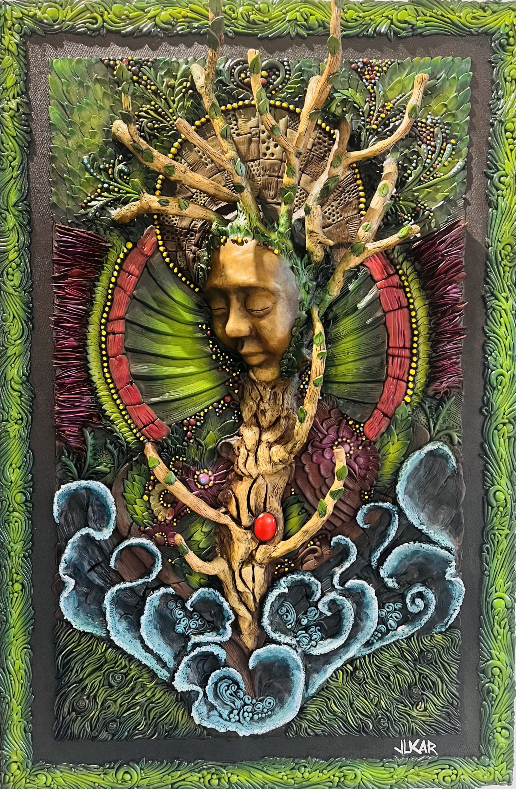 bas relief artwork of mother nature
